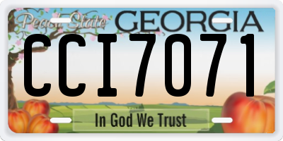GA license plate CCI7071