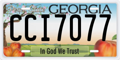 GA license plate CCI7077