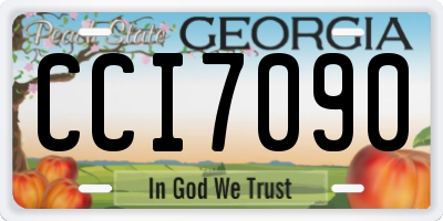 GA license plate CCI7090