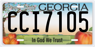 GA license plate CCI7105