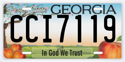 GA license plate CCI7119