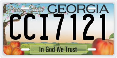 GA license plate CCI7121