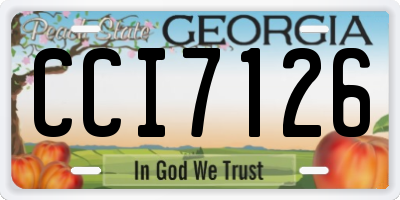 GA license plate CCI7126