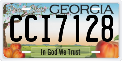 GA license plate CCI7128
