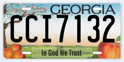 GA license plate CCI7132