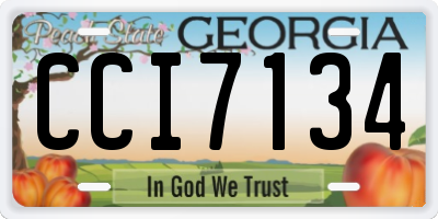 GA license plate CCI7134