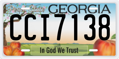 GA license plate CCI7138