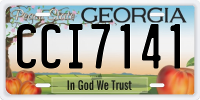 GA license plate CCI7141
