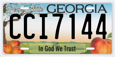 GA license plate CCI7144