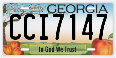 GA license plate CCI7147