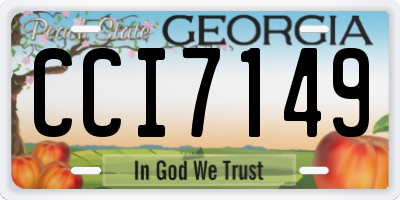 GA license plate CCI7149