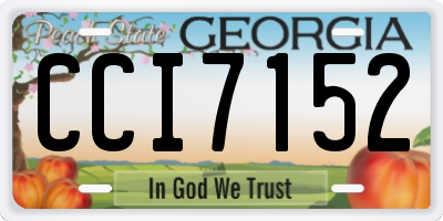 GA license plate CCI7152