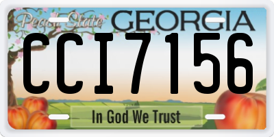 GA license plate CCI7156
