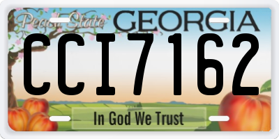 GA license plate CCI7162