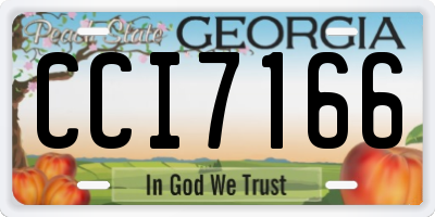 GA license plate CCI7166