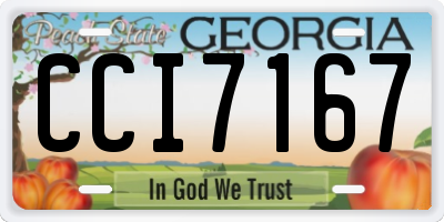 GA license plate CCI7167