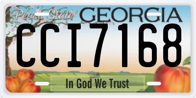 GA license plate CCI7168