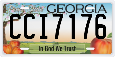 GA license plate CCI7176