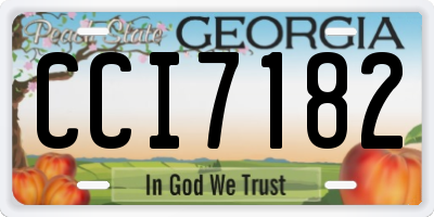 GA license plate CCI7182