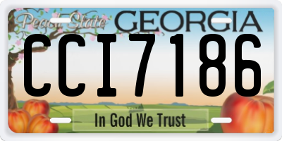 GA license plate CCI7186