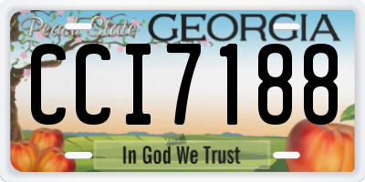 GA license plate CCI7188
