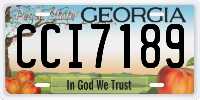 GA license plate CCI7189
