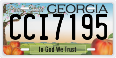 GA license plate CCI7195
