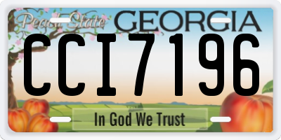 GA license plate CCI7196