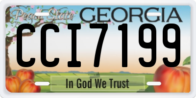 GA license plate CCI7199