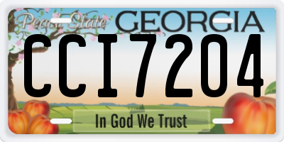 GA license plate CCI7204
