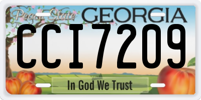 GA license plate CCI7209