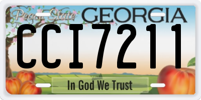 GA license plate CCI7211