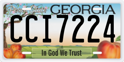 GA license plate CCI7224