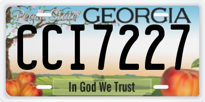 GA license plate CCI7227
