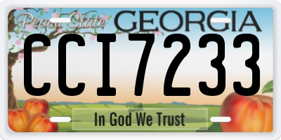 GA license plate CCI7233