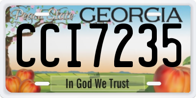 GA license plate CCI7235