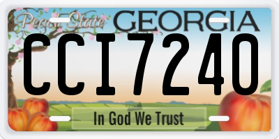 GA license plate CCI7240