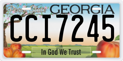 GA license plate CCI7245