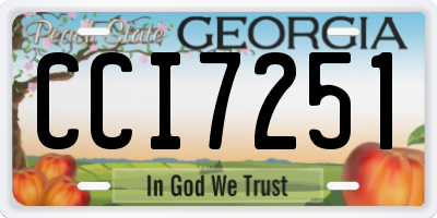 GA license plate CCI7251