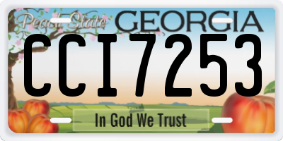 GA license plate CCI7253