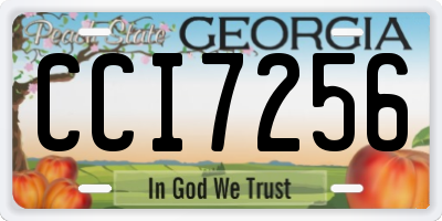GA license plate CCI7256