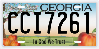 GA license plate CCI7261