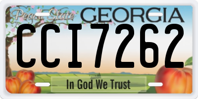 GA license plate CCI7262