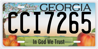 GA license plate CCI7265