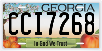 GA license plate CCI7268