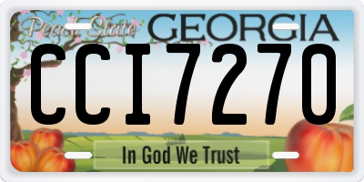 GA license plate CCI7270