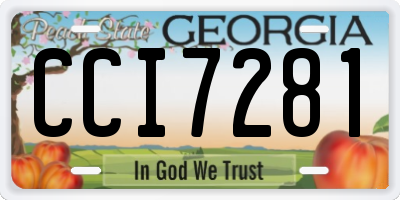 GA license plate CCI7281