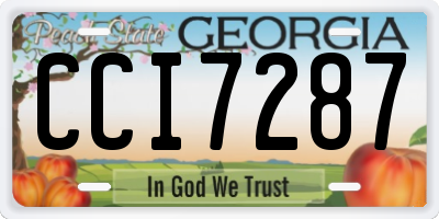 GA license plate CCI7287