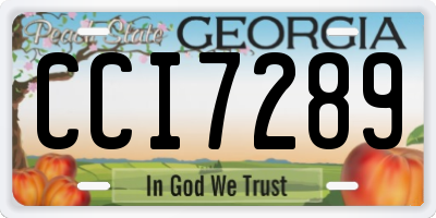 GA license plate CCI7289