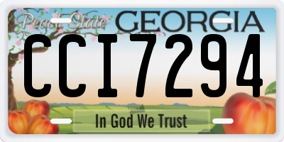 GA license plate CCI7294